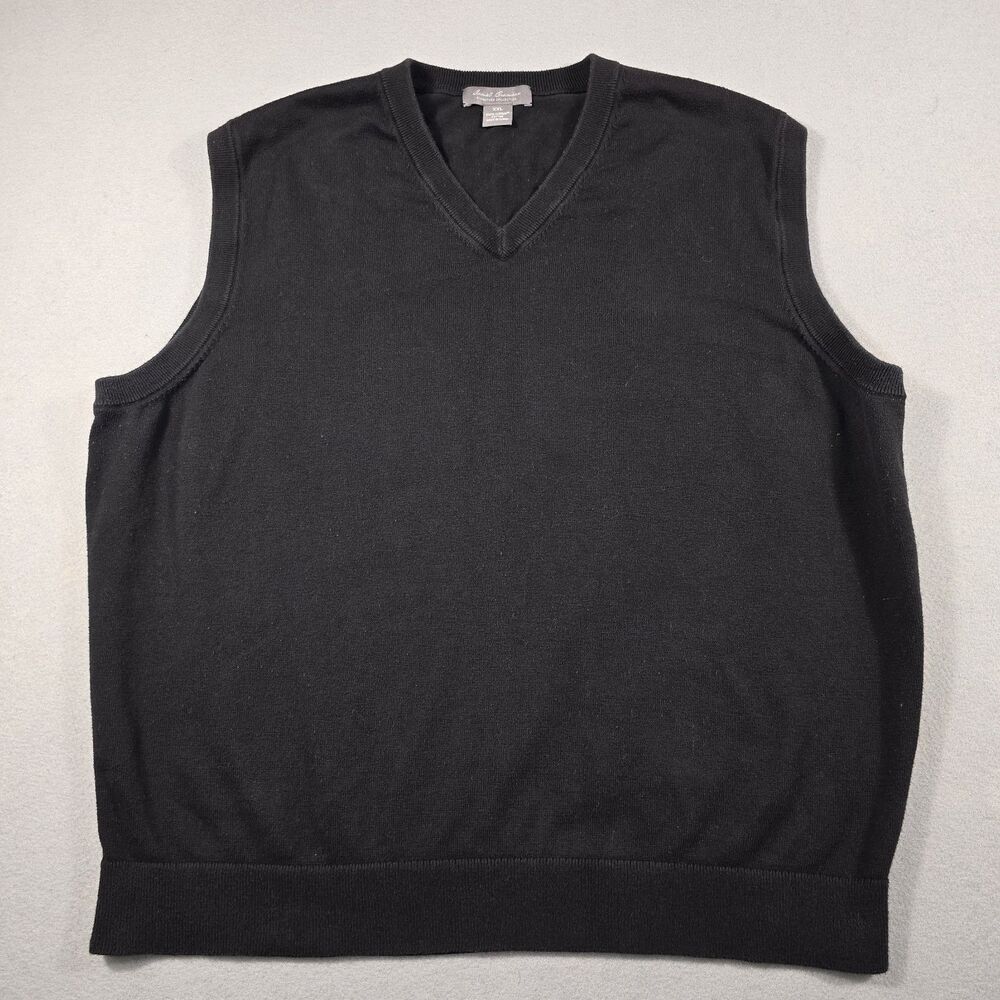 Daniel Cremieux Men's 2XL Black Sleeveless V-Neck Sweater Vest 100% Cotton
